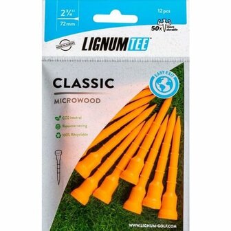 Lignum Classic Tees 72mm Spinning Orange