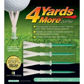 4 Yards More Golf Tees 4 inch 4 pack