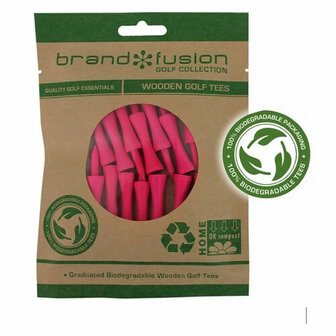 Brand Fusion Biodegradable Wooden Golf Tees 57mm 15 pack
