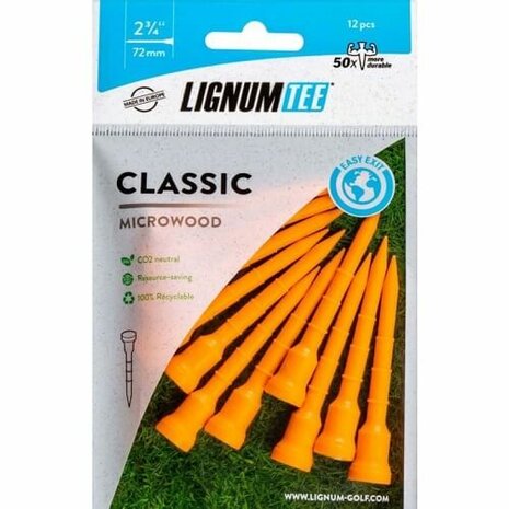 Lignum Classic Tees 72mm Spinning Orange