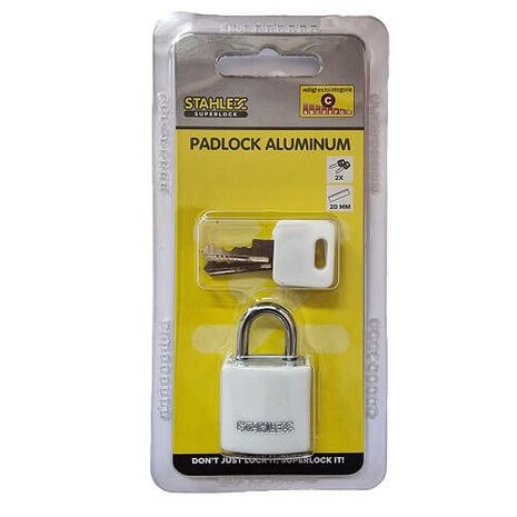 Reistas Hangslot Stahlex 20mm Wit 2